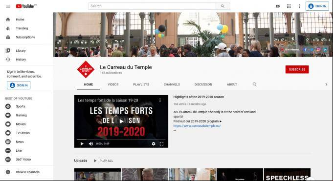 Le Carreau du Temple sur Youtube Le Carreau du Temple sur Youtube